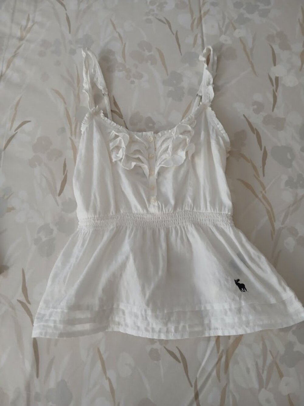Abercrombie Kids 100% White Cotton Ruffled Top - Kids M